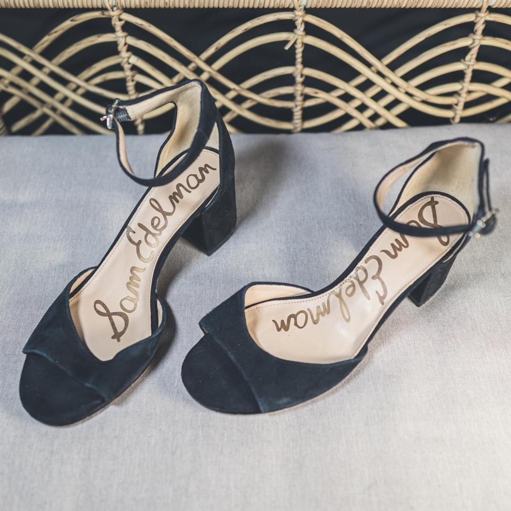 Sam Edelman Yaro Suede Sandals Block Heel